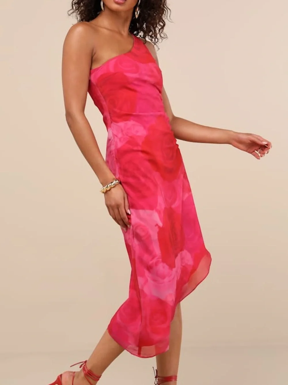 NWT LULU'S pretty seren asymmetrical mesh rushed bodycon dress XS - Picture 5 of 13